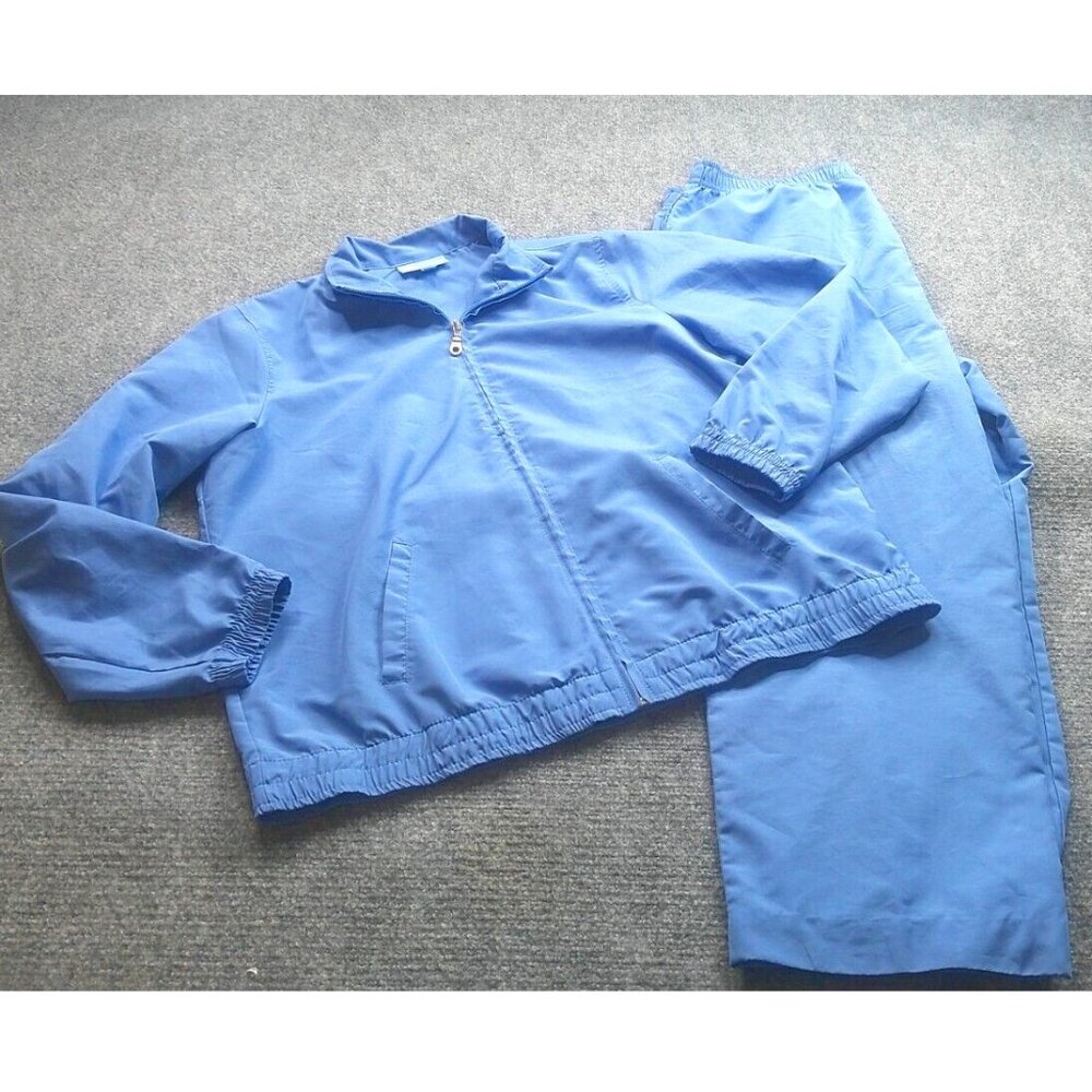 Vintage Koret Track Suit Womens PM Blue 2pc Y2K Windbreaker Athleisure‎ Lounge